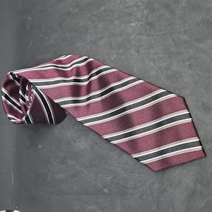 Jos A Bank signature collection purple striped silk tie